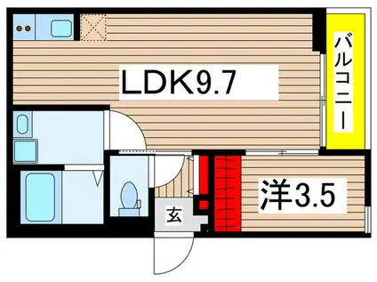 LUSSO東本町(1LDK/3階)の間取り写真