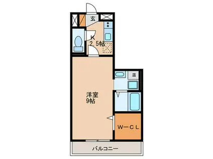 クレストパーク(1K/1階)の間取り写真