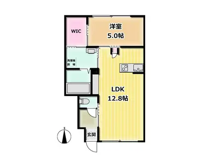 インテグラル櫛川(1LDK/1階)の間取り写真