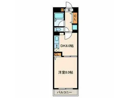 ラ・ベリーテ西葛西(1DK/9階)の間取り写真