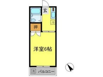 上福岡第一宝コーポ(1K/1階)の間取り写真