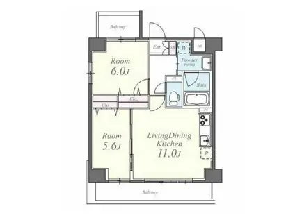 MUSION(2LDK/2階)の間取り写真
