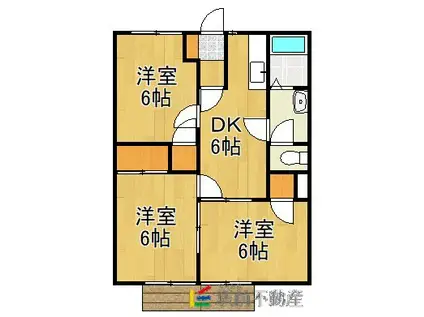 リジェール貴舟II(3DK/1階)の間取り写真