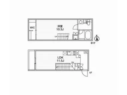 FLUFFY自由が丘(1LDK/B1階)の間取り写真