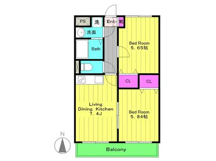 パストラル(2DK/3階)の間取り写真