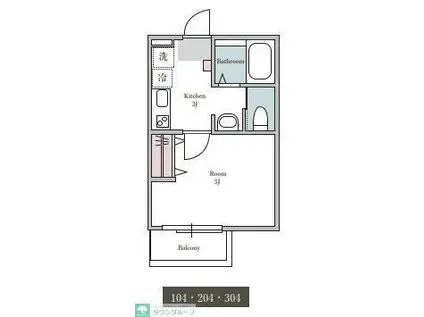 OP-TION GION(1K/2階)の間取り写真