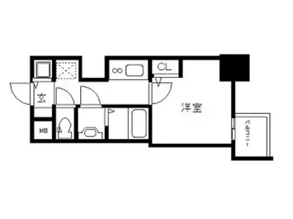 ララプレイス三宮ルミナージュ(1K/8階)の間取り写真