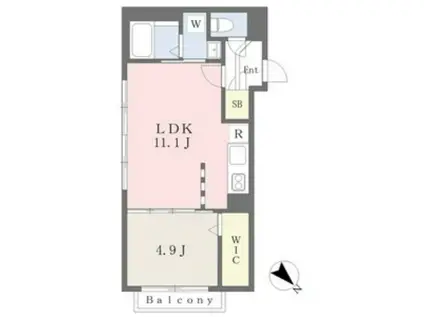 BRIGHT東札幌(1LDK/5階)の間取り写真