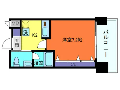 W.O.B.ROKKOHMICHI(1K/7階)の間取り写真