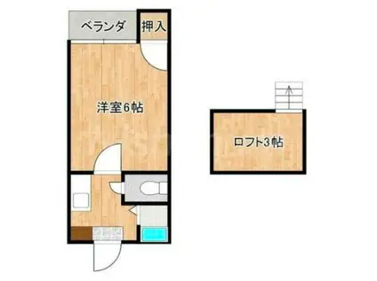 ステーションハイツ(ワンルーム/1階)の間取り写真