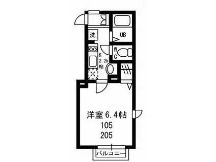 エム白金(1K/2階)の間取り写真