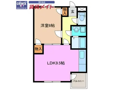 エクセルコート半田(1LDK/1階)の間取り写真