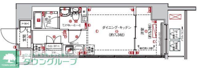 SAKURA AXIS 中板橋(1K/6階)の間取り写真
