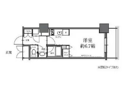 HF駒沢公園レジデンスTOWER(ワンルーム/25階)の間取り写真
