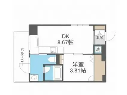 レジデンシャルヒルズ・ヴィラ・スタイル(1LDK/9階)の間取り写真