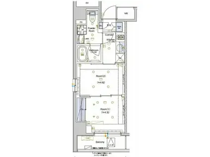 SYFORME MORISHITA(2K/6階)の間取り写真