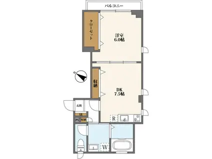 メゾンライト(1DK/3階)の間取り写真