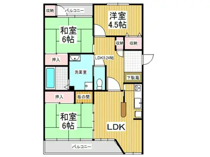 ＪＲ京浜東北線 北浦和駅 徒歩17分 4階建 築38年(3LDK/3階)の間取り写真