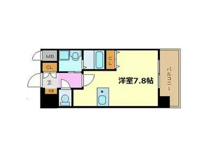 プレサンス名古屋駅前(ワンルーム/8階)の間取り写真