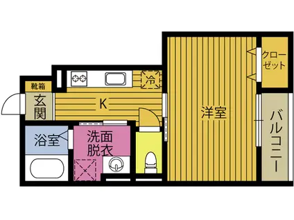 ルシャノワール大洲浜(1K/1階)の間取り写真