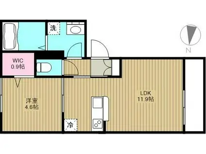CORNEJO(1LDK/2階)の間取り写真