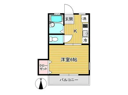 コミュニティ田柄(1K/1階)の間取り写真