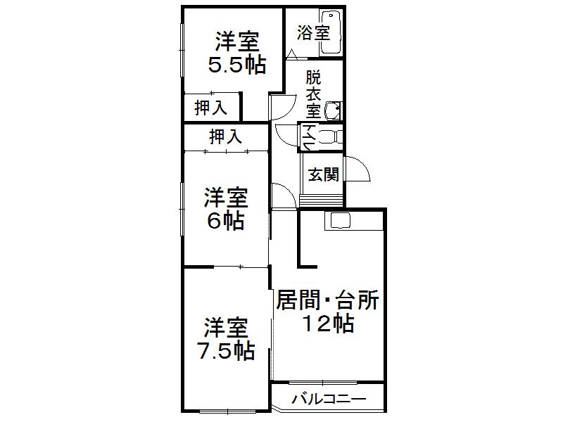 ピアチェーレ柏林台(3LDK/3階)の間取り写真