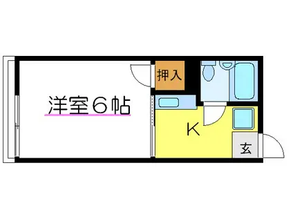 ホトコーポ2(1K/1階)の間取り写真