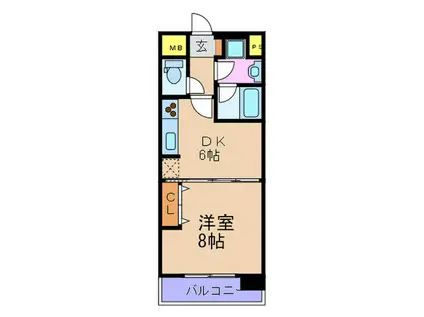 アルグラッド福島イースト(1DK/3階)の間取り写真