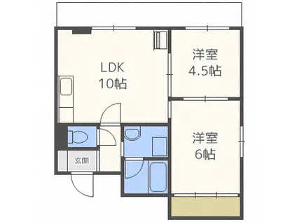 エスポワール・バンフ(2LDK/3階)の間取り写真
