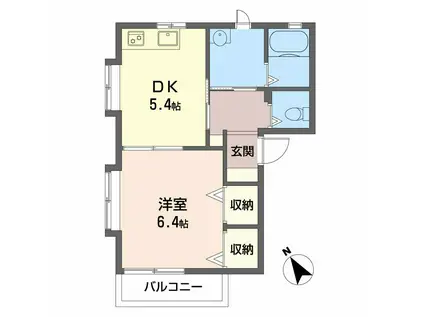 メゾン一林(1DK/1階)の間取り写真