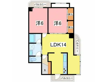 URBAN CONCIERIA城東(2LDK/6階)の間取り写真