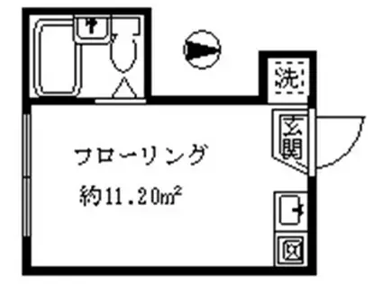 ライフピア東中野A棟(ワンルーム/1階)の間取り写真