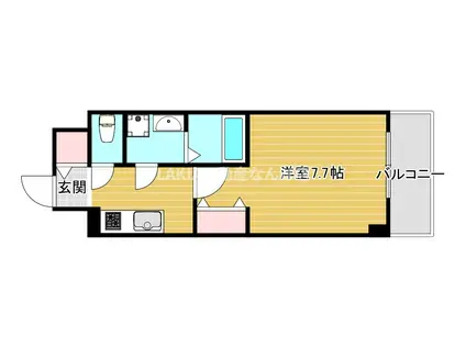 MELDIA CREST TAPP NAMBA ウエスト(1K/6階)の間取り写真