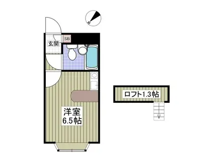 ベルピア久喜第3(ワンルーム/1階)の間取り写真