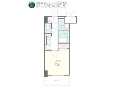 ラ・ブリエ(1K/7階)の間取り写真