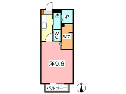 コーポワイスリーA棟(1K/1階)の間取り写真