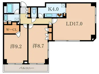 パークプレイス三田(2LDK/6階)の間取り写真