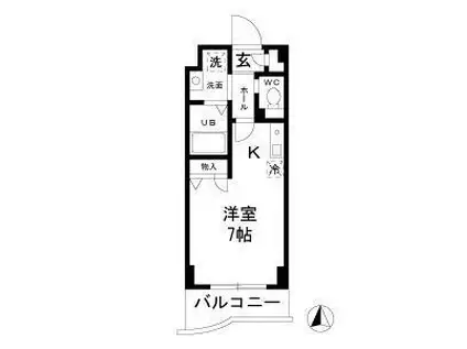 エステートVILLA(ワンルーム/2階)の間取り写真