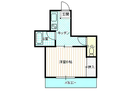 豊栄ハイツ河原町(1K/2階)の間取り写真