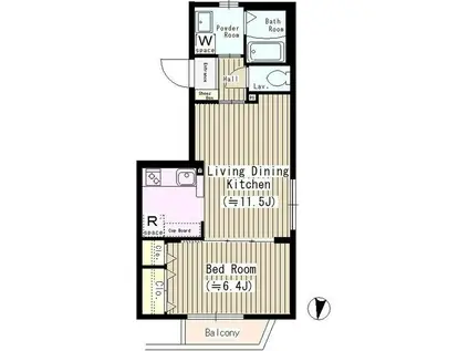 TOKYO FLAT(1LDK/1階)の間取り写真