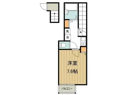 ウインズロック武蔵小金井(1K/2階)の間取り写真