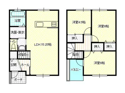 ロギープレム東雲 C棟(3LDK/1階)の間取り写真