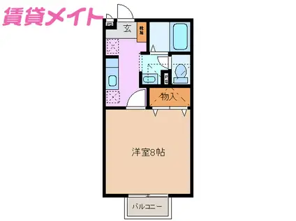 セジュールジョイ(1K/2階)の間取り写真