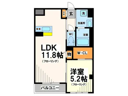 レオンII(1LDK/3階)の間取り写真
