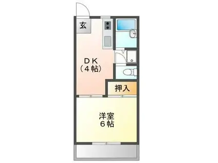 ハイネス能島I(1K/2階)の間取り写真