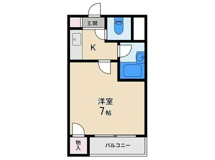 クオリティー石津(1K/3階)の間取り写真