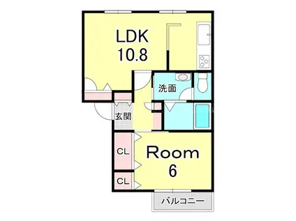 ウエストヴィレッジ壱番館(1LDK/1階)の間取り写真