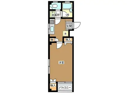 ラスカルハウス(1K/1階)の間取り写真