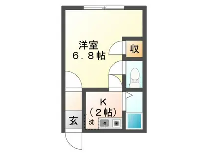 コーポ1441(1K/2階)の間取り写真